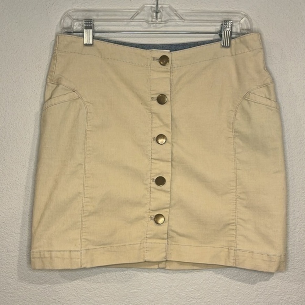 Toad & Co Mindy organic cotton corduroy button front mini skirt 8
